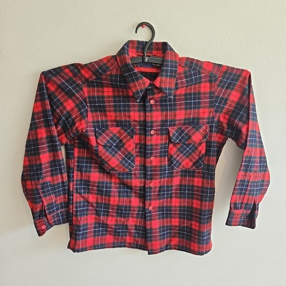Pendleton Other - Vintage Pendleton Flannel Shirt Men's Size Large 70s Virgin Wool Red READ DESC